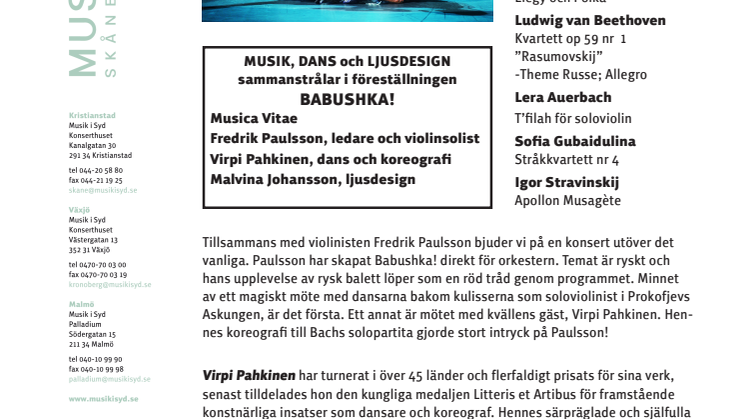 Babushka! Premiär i Stockholms Konserthus