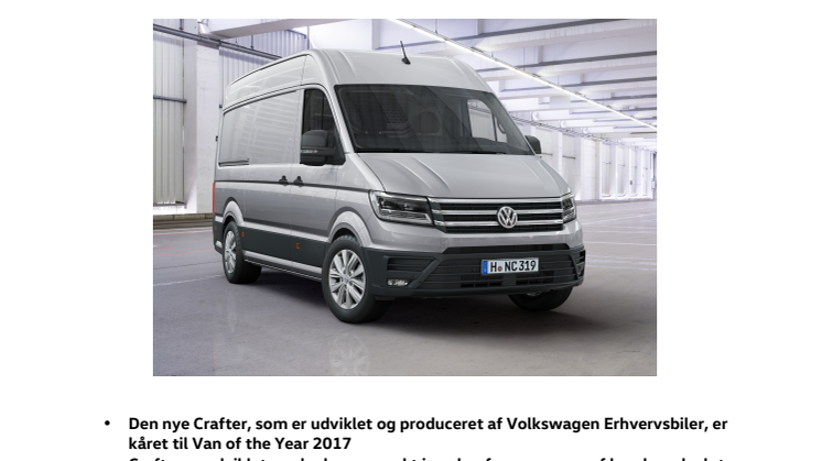 ​Den nye Crafter er kåret til Van of the Year 2017