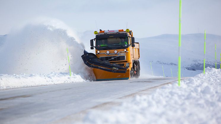 Svevia fortsätter sköta vägunderhållet på vägarna i Arjeplog driftområde. Foto: Patrick Trägårdh