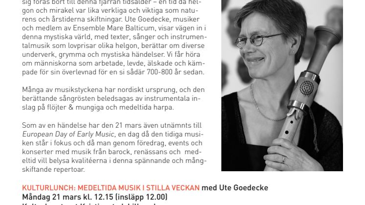 Kulturlunch: Medeltida musik i stilla veckan