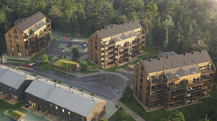 Alla bostäderi Brf Silva har öppen, social planlösning, stora fönsterpartier och uteplats eller balkong.