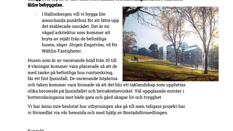 Wåhlin bygger i Hallonbergen