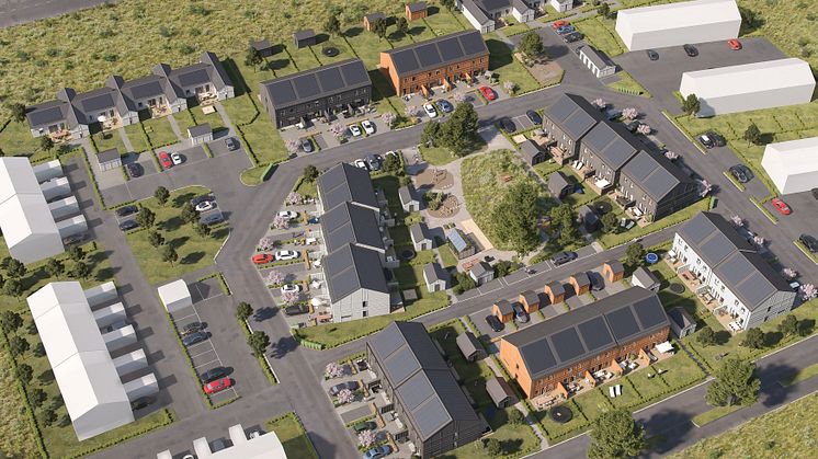 I Björkhagen, Nyköping, planerar Ekeblad Bostad att bygga 41 radhus med en levande innergård där det finns rum för både aktiviteter, odling och resursdelning.