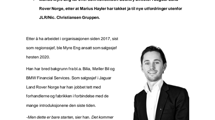 Ny sjef for Jaguar Land Rover Norge