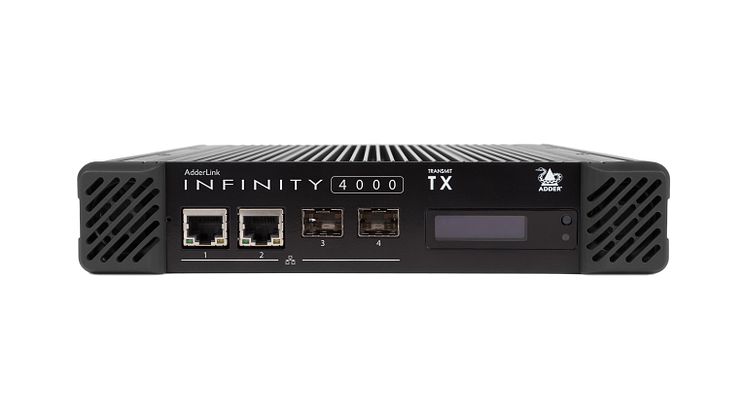 The ADDERLink INFINITY 4000 Series - the world's first dual-head high performance 4K IP KVM matrix over a single fiber