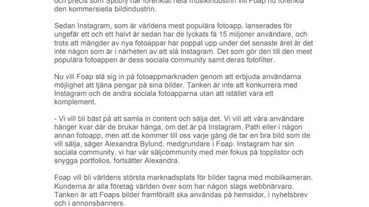 Malmöbaserade Foap ger dig möjlighet att tjäna pengar på dina mobilbilder