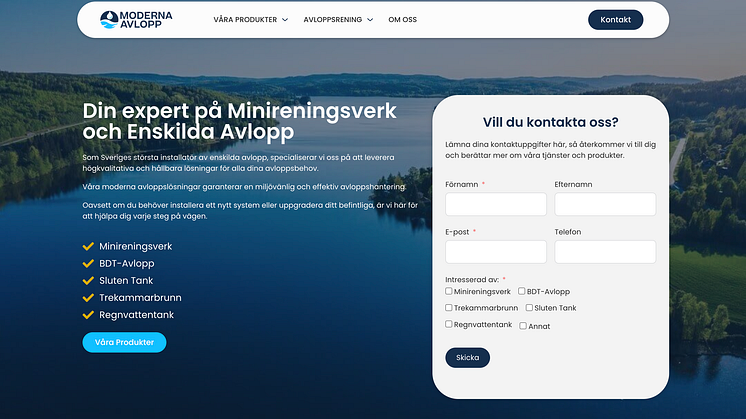 Moderna Avlopp lanserar uppdaterad webbplats för smartare avloppslösningar
