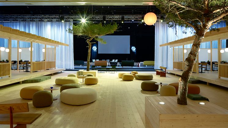 Detalj ur Designbaren 2019 skapad av Anderssen & Voll med material från Svenskt Träs medlemsföretag. Fotograf G. Kaiser