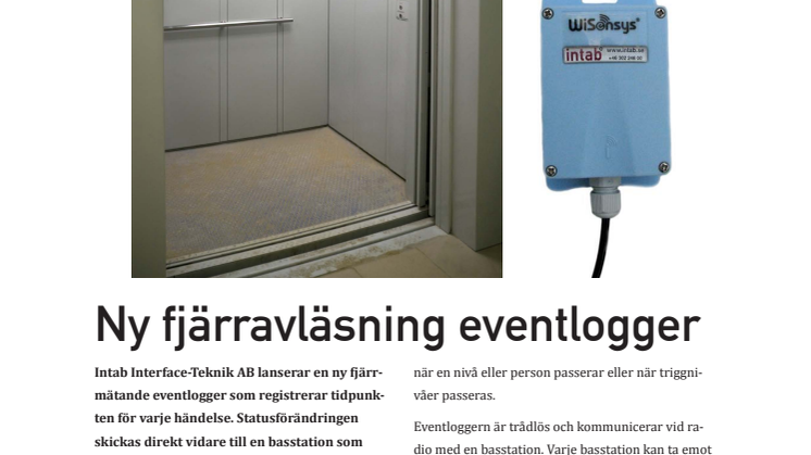 Ny fjärravläsande eventlogger