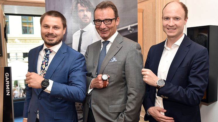 Simon Schön (Garmin), Korbinian Fridrich (Juwelier Fridrich),  Stephan Lindner (Juwelier Fridrich) v.r.