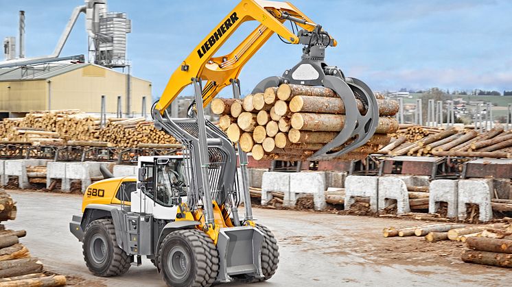 Liebherr 580 presenteras på Elmia Wood.