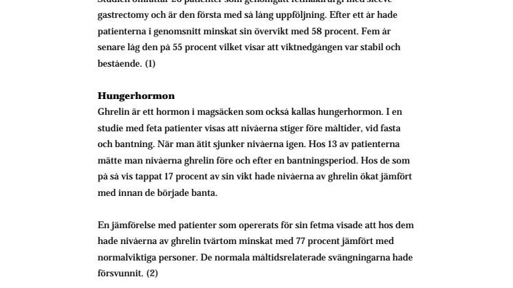 Bestående viktnedgång med fetmakirurgi