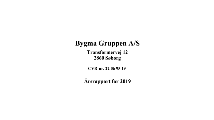 Bygma Gruppen A/S, årsregnskab 2019