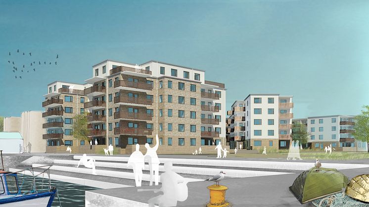 Bygglovsbesked för HSB brf Kaptenens 99 lägenheter i Limhamns Sjöstad