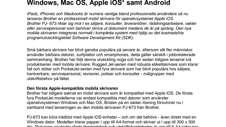 Världens minsta A4-skrivare som kan skriva ut från Windows, Mac OS, Apple iOS* samt Android