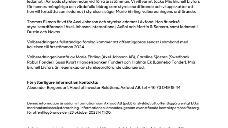 PM_231023_Valberedningen föreslår ny styrelseordförande i Axfood.pdf