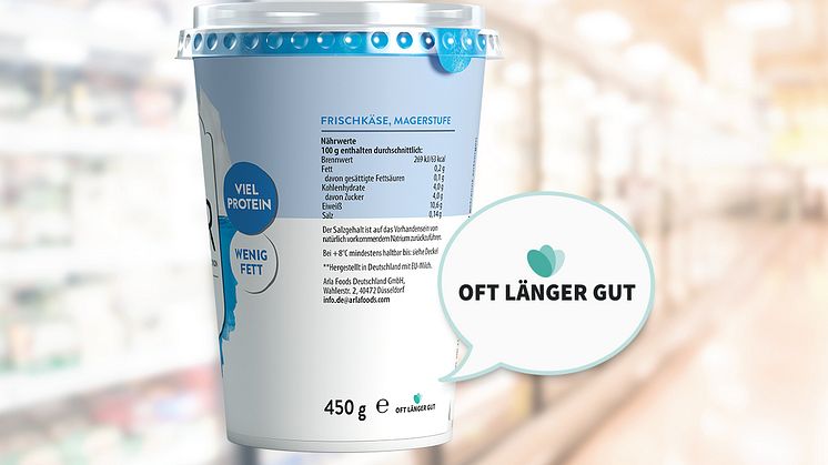 Alle Arla Skyr Becher haben nun den Hinweis "oft länger gut" 