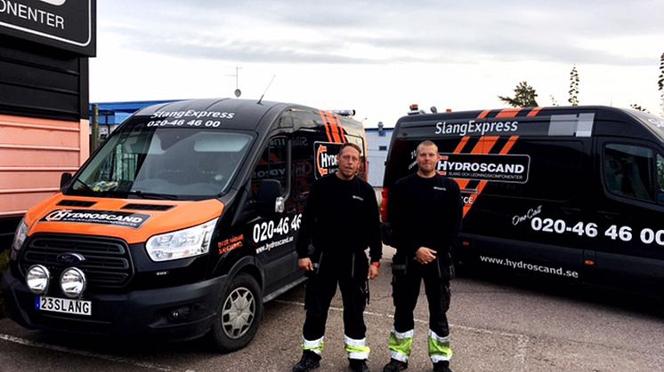 På fotot fr. v. syns serviceteknikerna Ronny Andersson och Peter Persson, SlangExpress Karlstad.