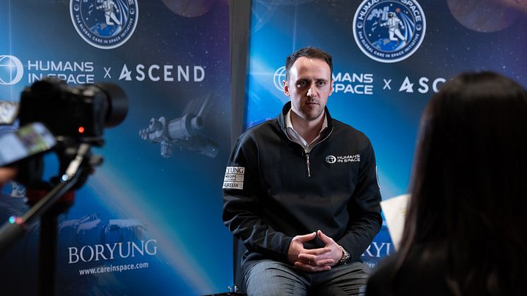 Dr Luke Hughes at the 2023 Humans in Space Challenge in Las Vegas.