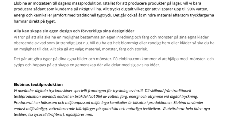 Förvandla dina spektakulära mönster till tryckt tyg på elobina.com