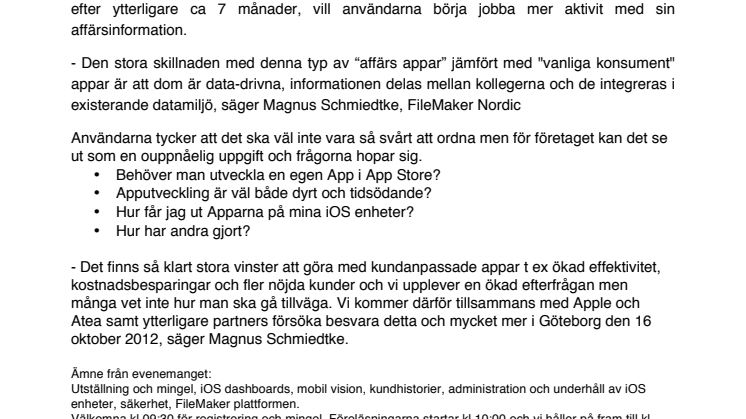 Affärsinformation i iPhone eller iPad
