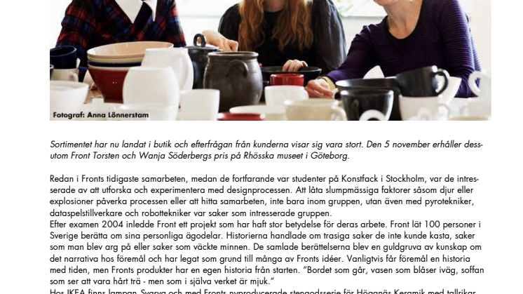 Höganäs Keramiks samarbete med Front.