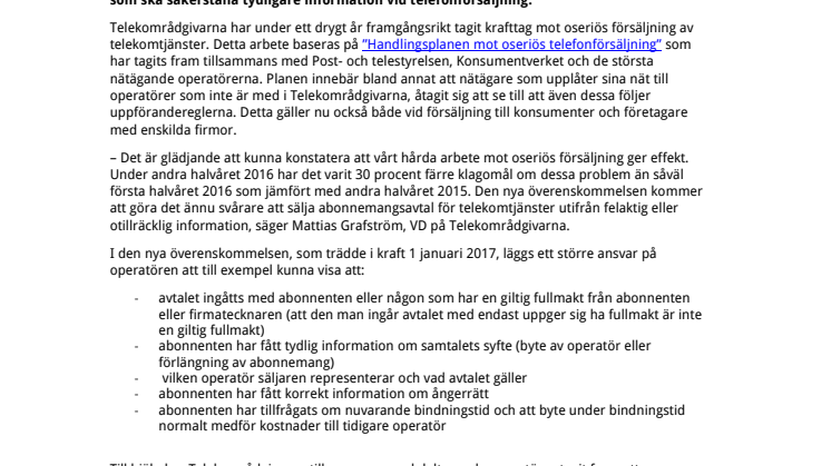 ​Ytterligare ett steg mot en bättre telekommarknad