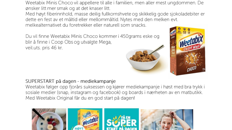  Knasende Weetabix Minis med herlige sjokoladebiter