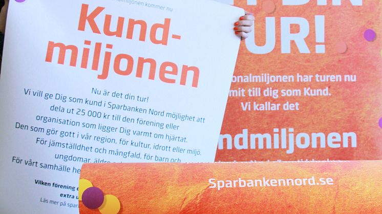  Sparbanken Nord lanserar Kundmiljonen, pengar som ska delas ut till föreningar och organisationer baserat på vad som ligger kunderna varmt om hjärtat.  Anna Boström, marknadschef, hoppas på många förslag.