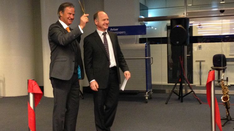 Bjørn Kjos og Thomas Woldbye, administrerende direktør i Københavns Lufthavn