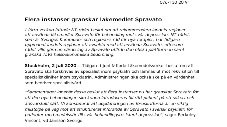 Pressmeddelande Spravato 2 juni (pdf)