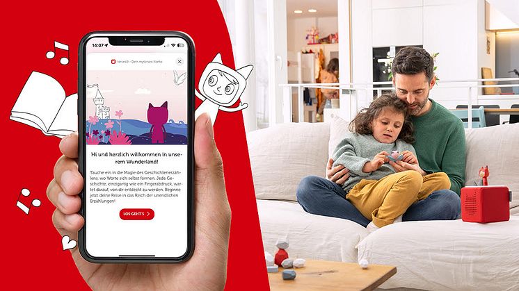 Mit dem KI-Storyteller von tonies können Familien personalisierte Geschichten erstellen und die Audiodatei direkt auf der Toniebox hören. (c) tonies