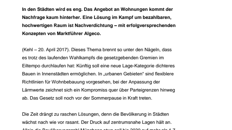 Dicht an dicht in der Mitte der Stadt