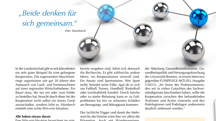 Kooperationsnetzwerke: Gemeinsam für gesunde Füße