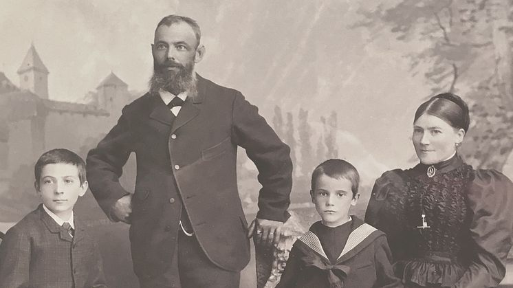 Grunnlegger Albert Gebert og familien hans.