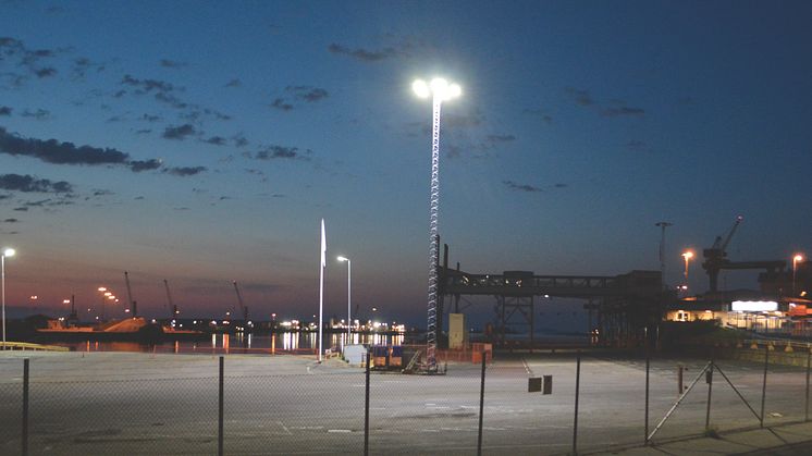 Smålandshamnar Oskarshamn - Först i Sverige med Titan LED mastbelysning