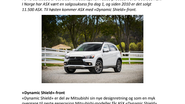 2017 Mitsubishi ASX med Dynamic Shield