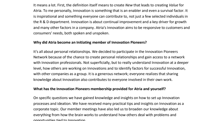 Insights on Innovation is Core for Anna Schreil