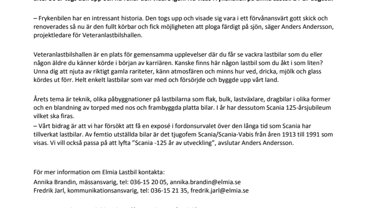 Plogbilen med nio liv visas på Elmia Lastbil