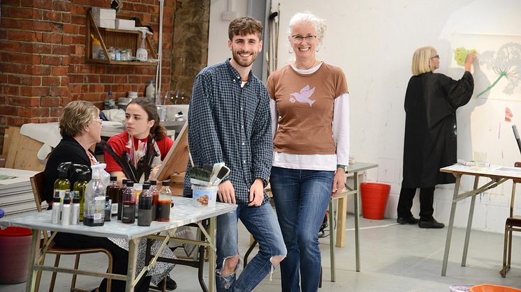 Alex Brown with partner Jane Dawson at Fine Studios 