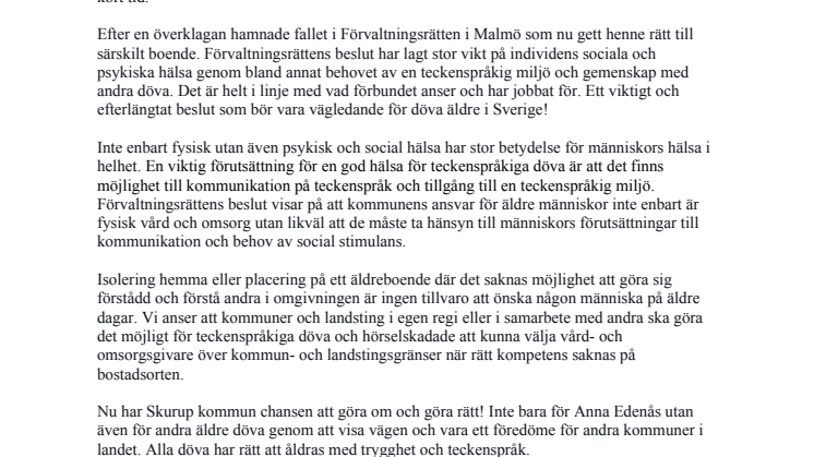 Efterlängtat beslut för döva äldre