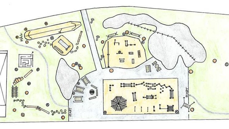 Ritning över Pep Parken. Arkitekt: Green Östergötland