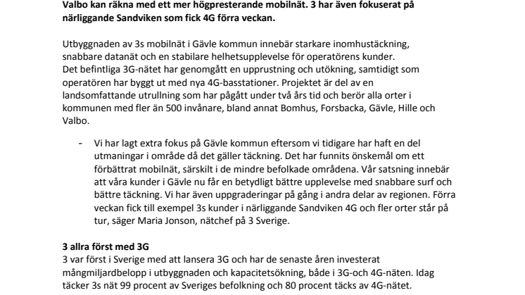 3 storsatsar på mobiltäckningen i Gävle 