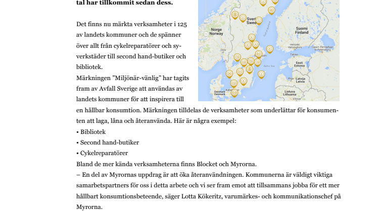 Mer än 500 ”Miljönär-vänliga” verksamheter över hela landet