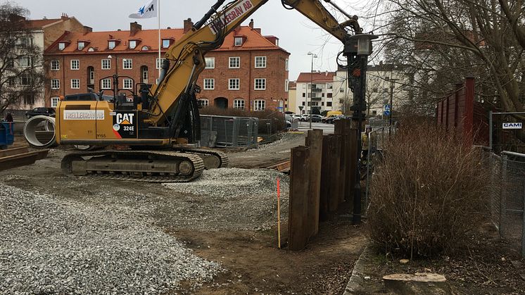 Grävarbete vid Mariedalsvägen, Malmö 2021