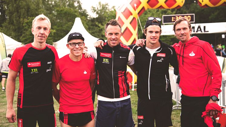 Team Gold från Santander Consumer bank bestående av Kristoffer Hansson, Patrik "Gylle" Larsson, Anders Aukland, Oskar Kardin och Johan Olsson. FOTO: Mikael Jansson