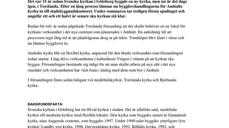 Bygglovet inlämnat för ny kyrka i Amhult
