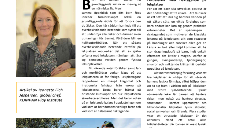 Risker eller fördelar med utmanande lekplatser?