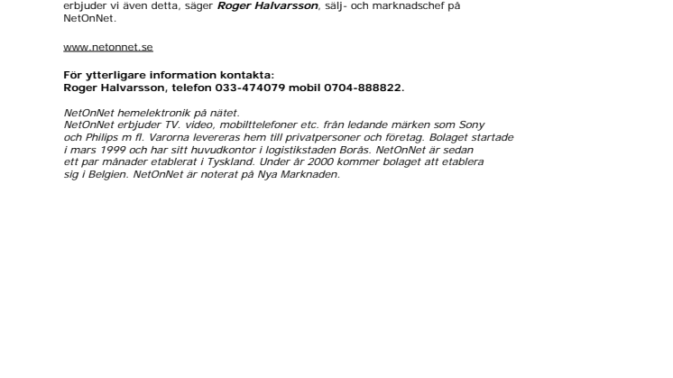 NetOnNet utökar med dataprodukter