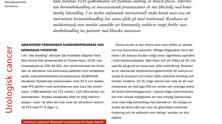 Överläkare Magnus Fovaeus: Nya data vid behandling av metastaserande prostatacancer debatterades intensivt, ASCO 2012
